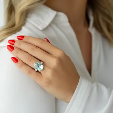 Prsteň s topásom a diamantmi Tiny Miracle