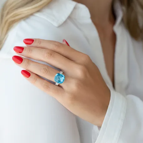 Prsteň s topásom a diamantmi Luckstone