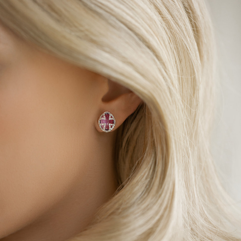 Náušnice s ametystom diamantmi Hamilton