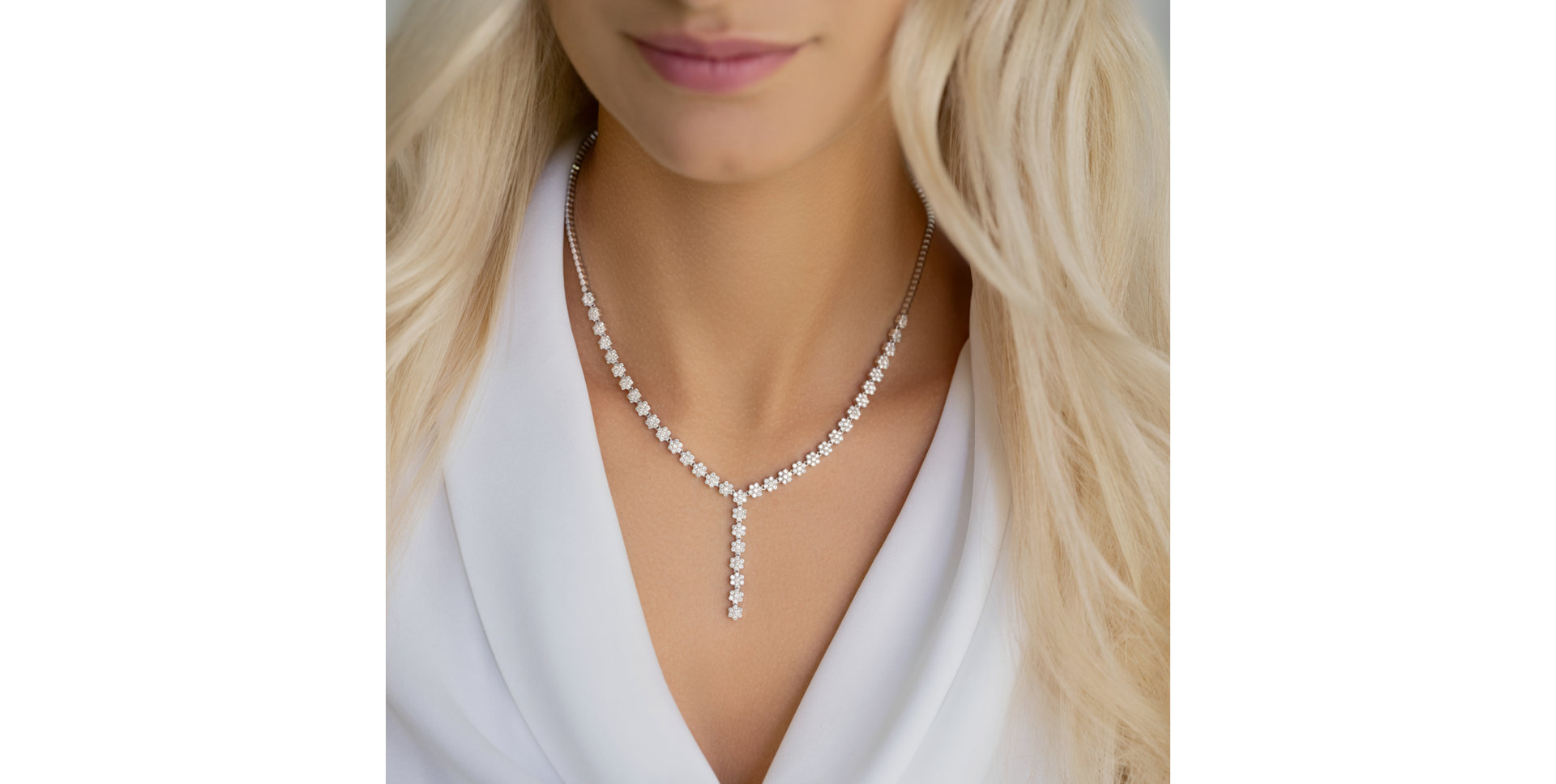 Náhrdelník s diamantmi Falling Meadow Raindrops