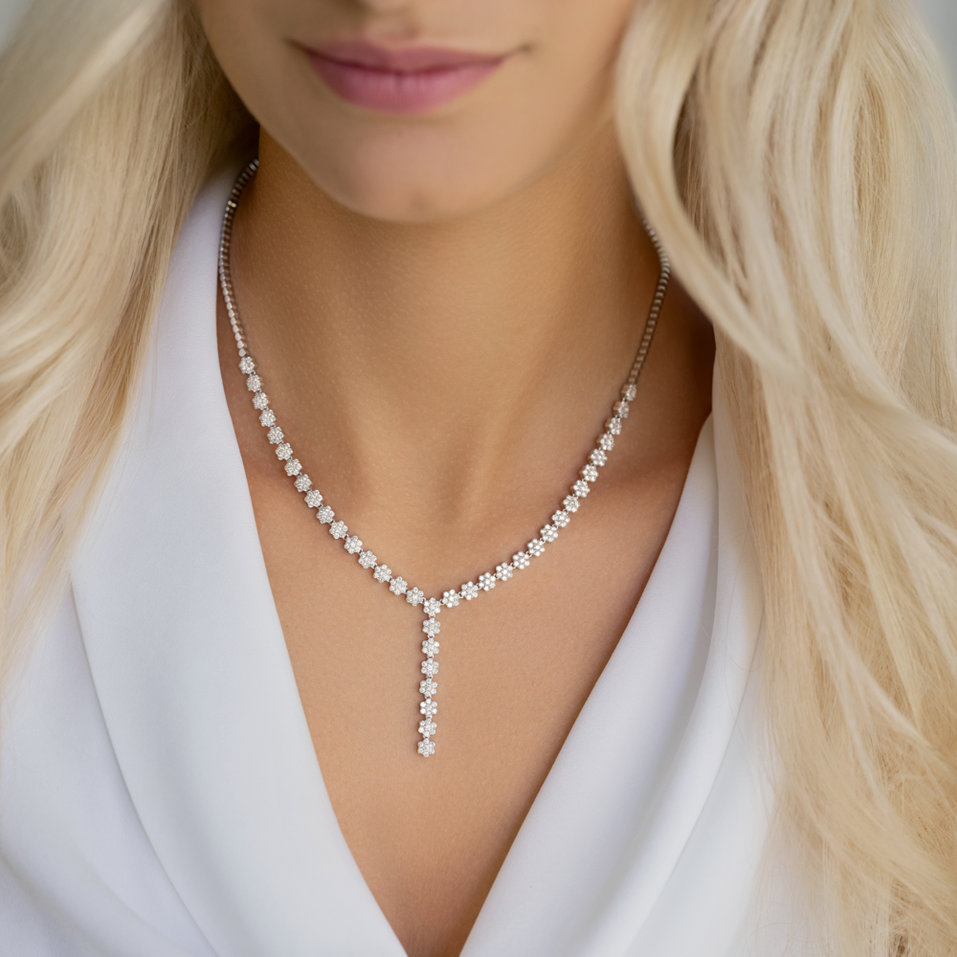 Náhrdelník s diamantmi Falling Meadow Raindrops