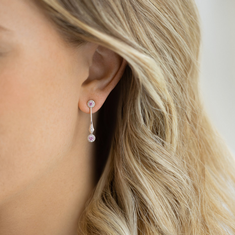 Náušnice s diamantmi a zafírmi Paisley