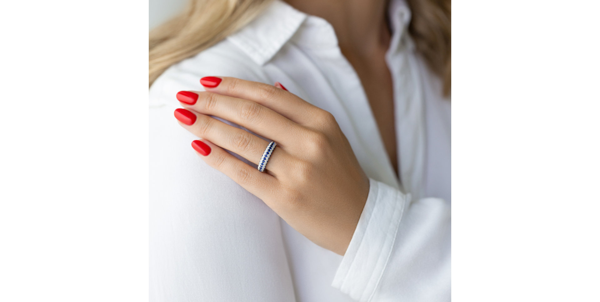 Prsteň s diamantmi a zafírmi Antoinette