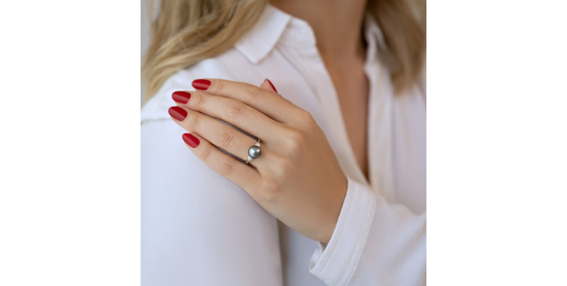 Prsteň s perlou a diamantmi Secret Shore