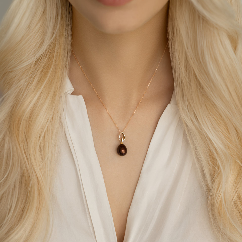 Přívěsok s perlou a diamantmi Fairfax