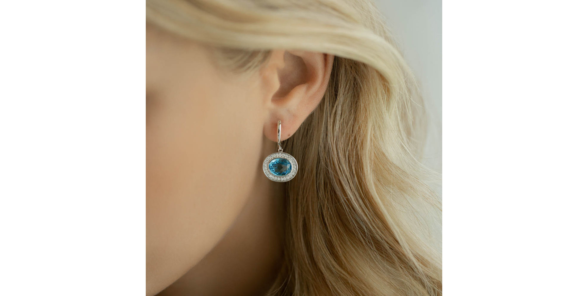 Náušnice s topásom a diamantmi Ariella