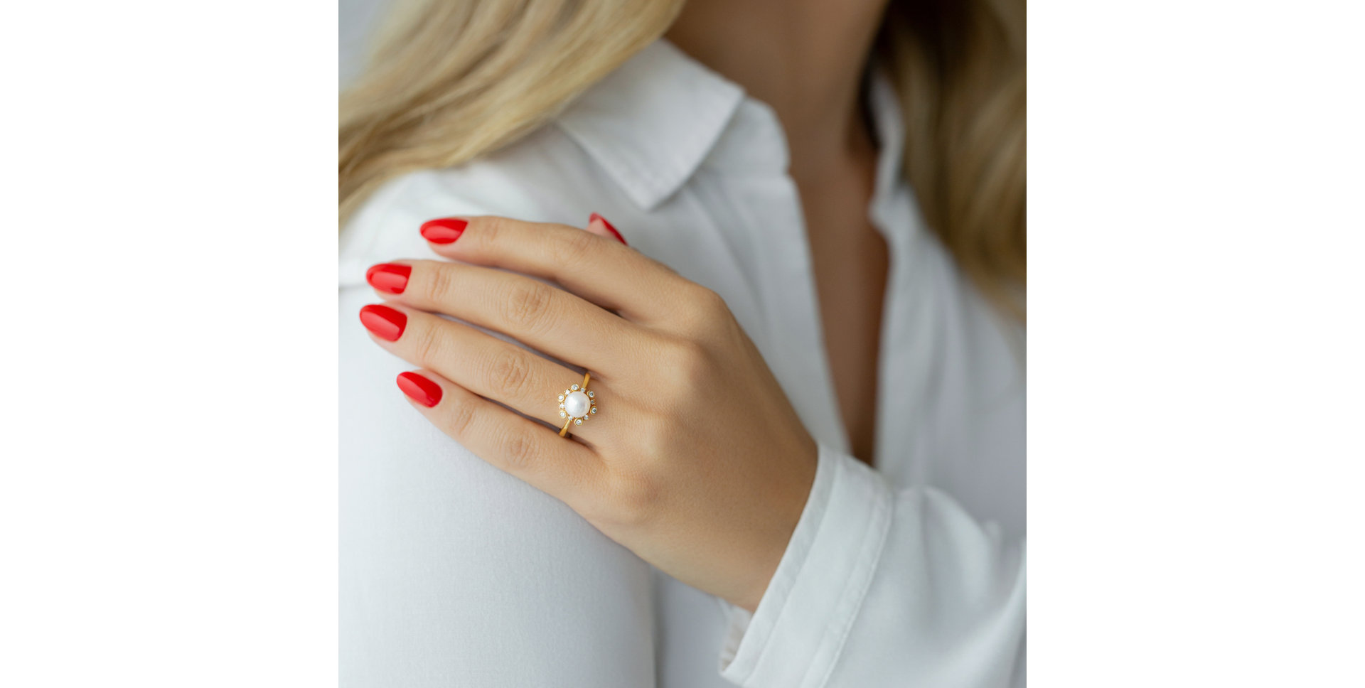 Prsteň s perlou a diamantmi Nautical Adventure