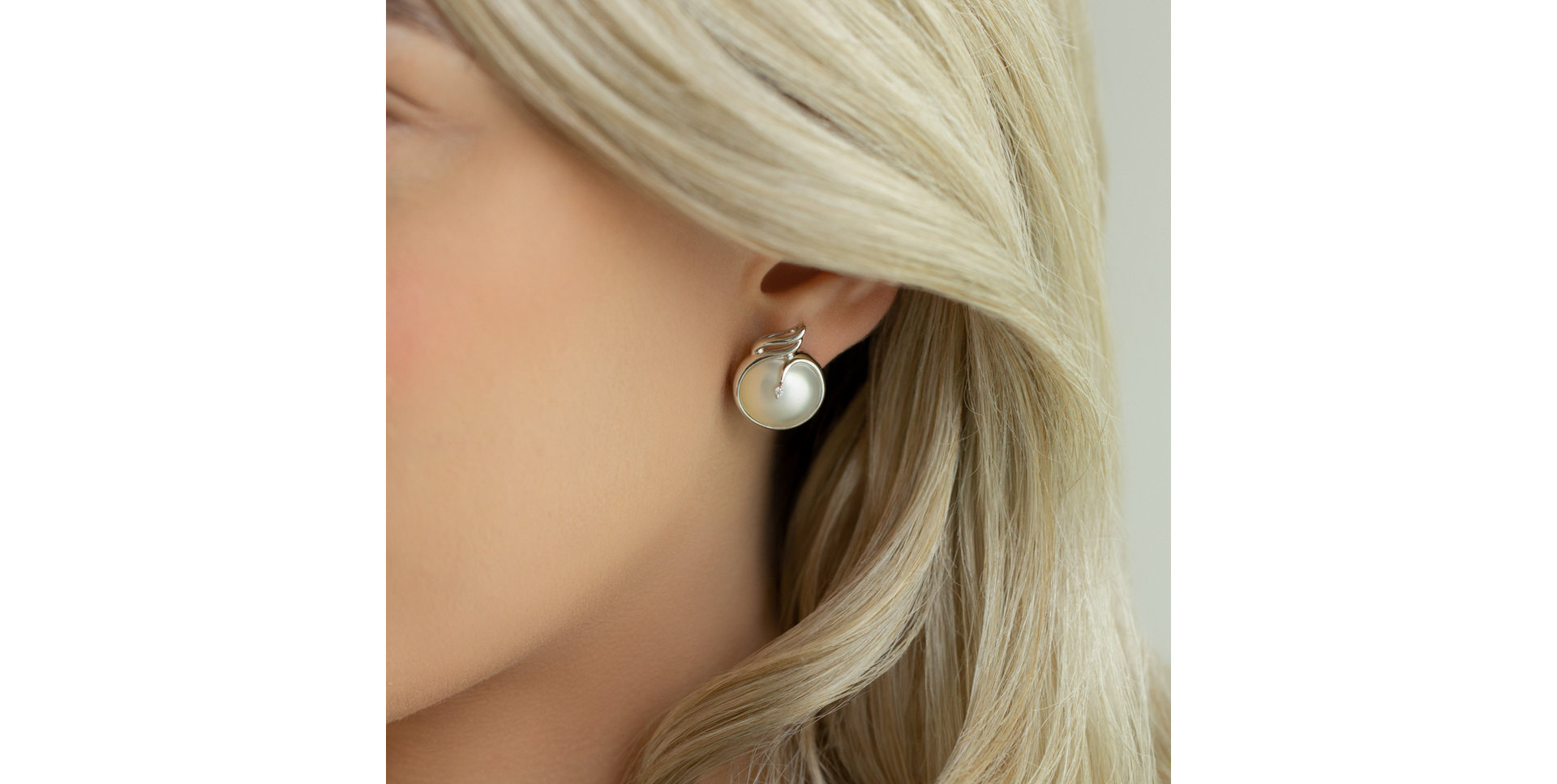 Náušnice s perlou diamantom Phaethon