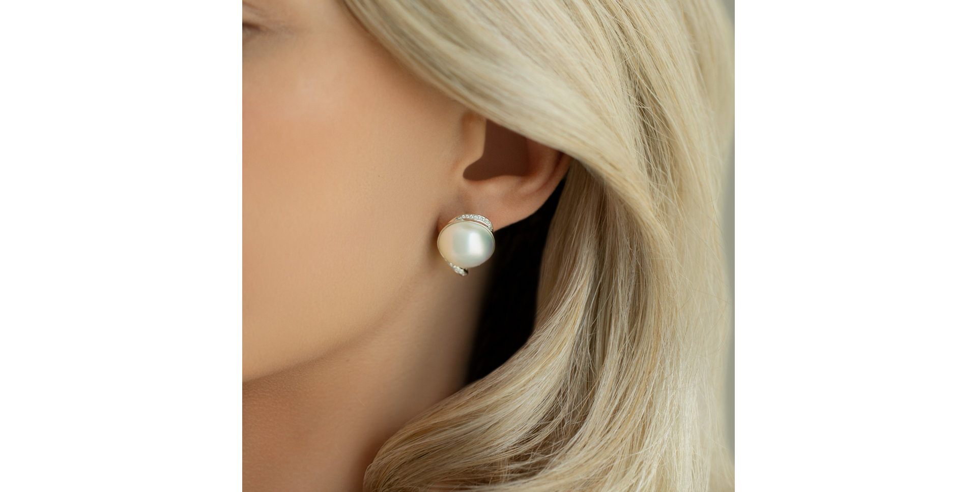 Náušnice s perlou a diamantmi Pearly Melody