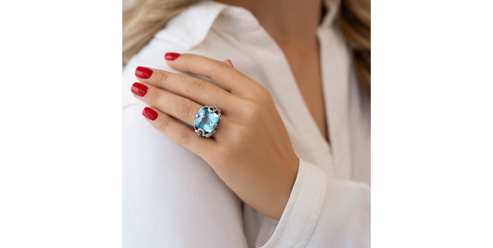 Prsteň s topásom a diamantmi Maria Callas