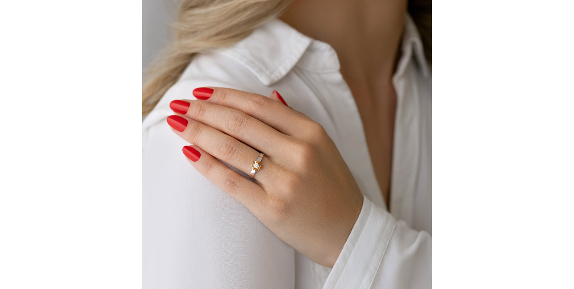 Prsteň s diamantom Blossom Sakura