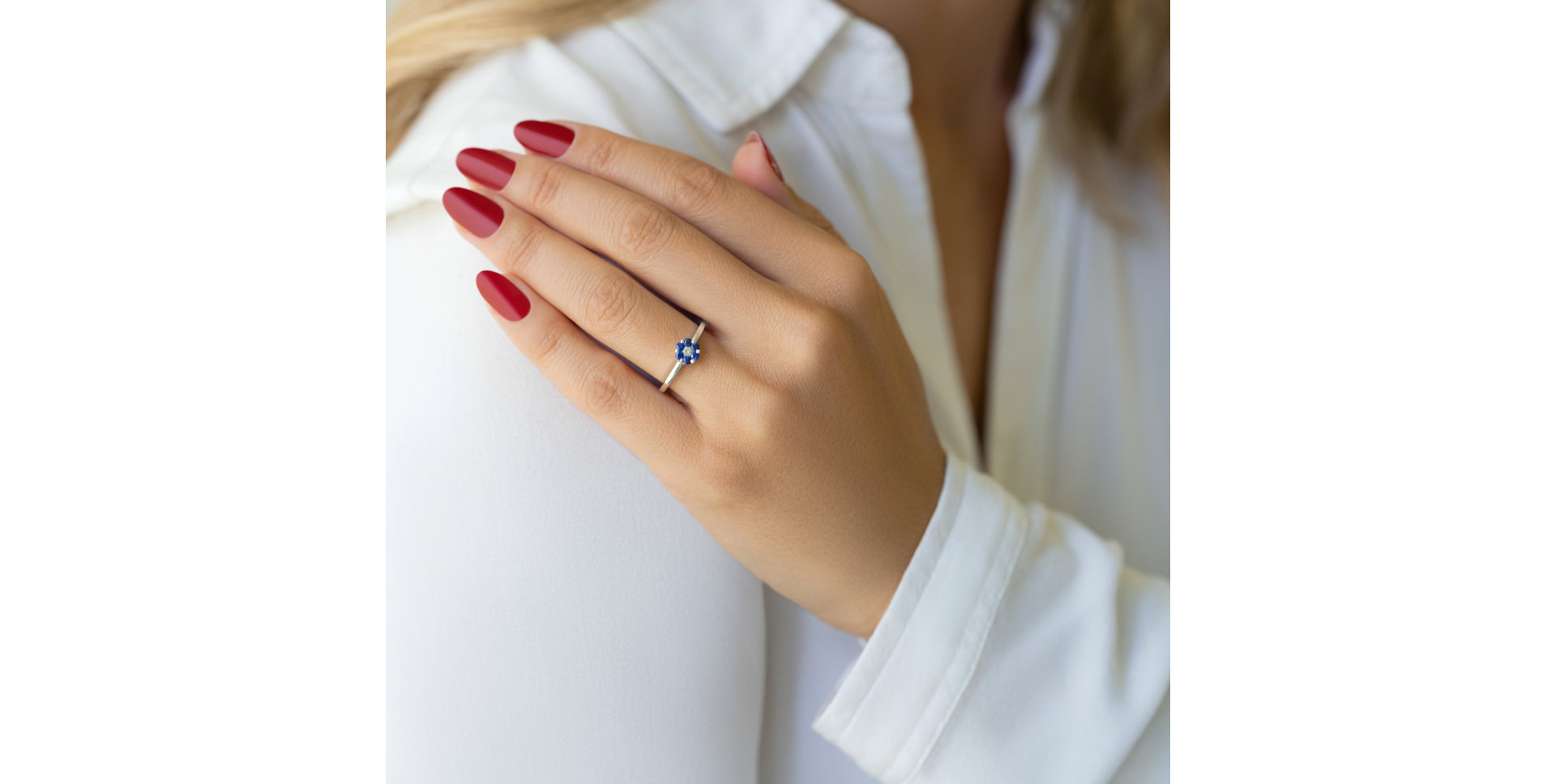 Prsteň s diamantmi a zafírmi Hollings