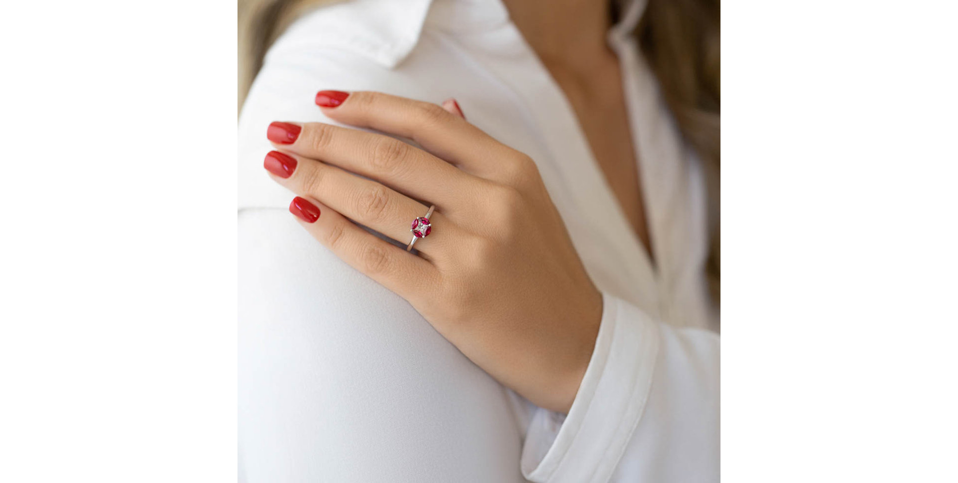 Prsteň s diamantmi a rubínmi Princess Passion