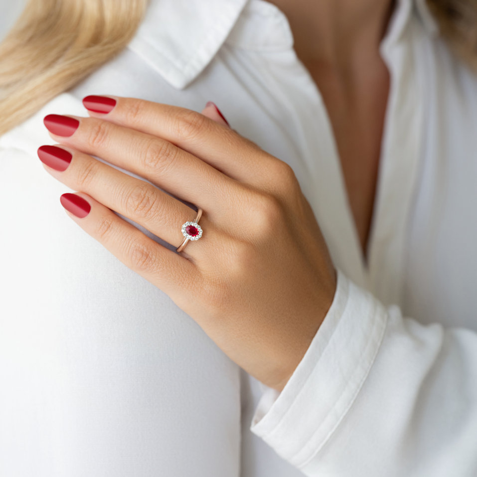 Prsteň s rubínom a diamantmi Mazthoril