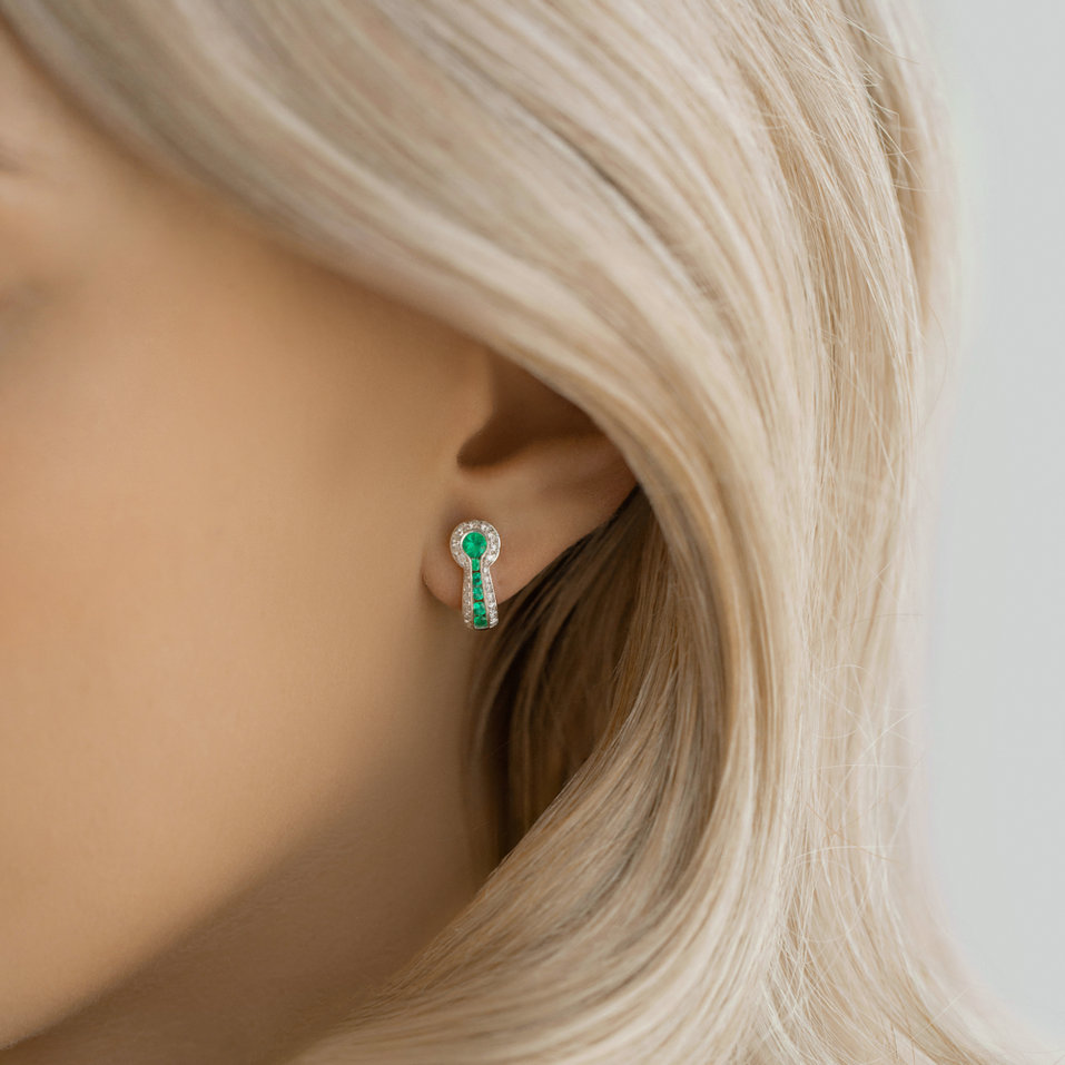 Náušnice s rubínom a diamantmi Kayden