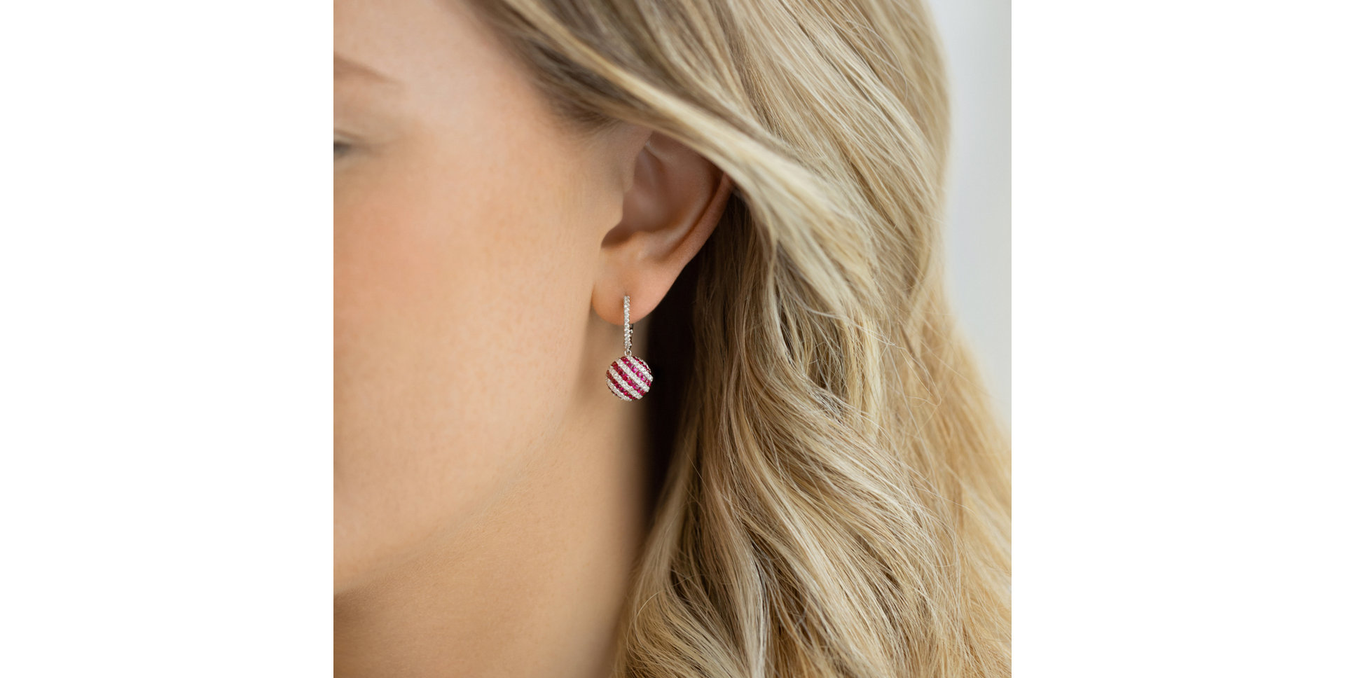 Náušnice s diamantmi a rubínmi Jonah