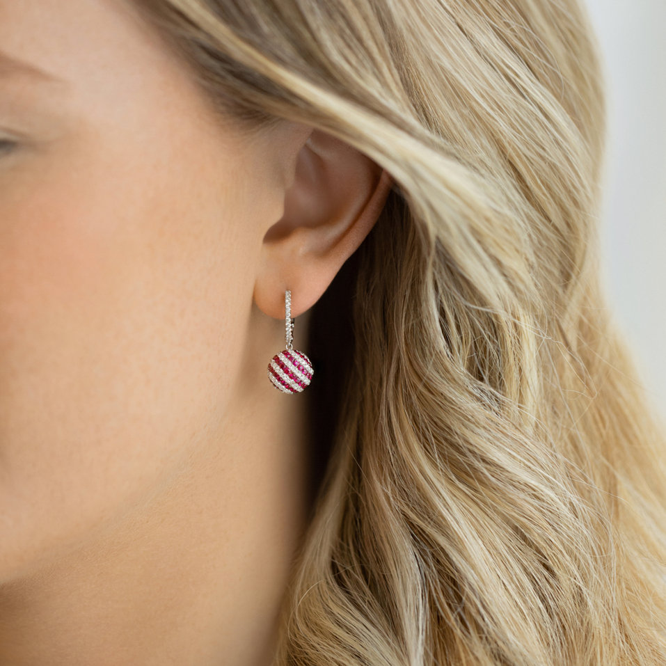 Náušnice s diamantmi a rubínmi Jonah