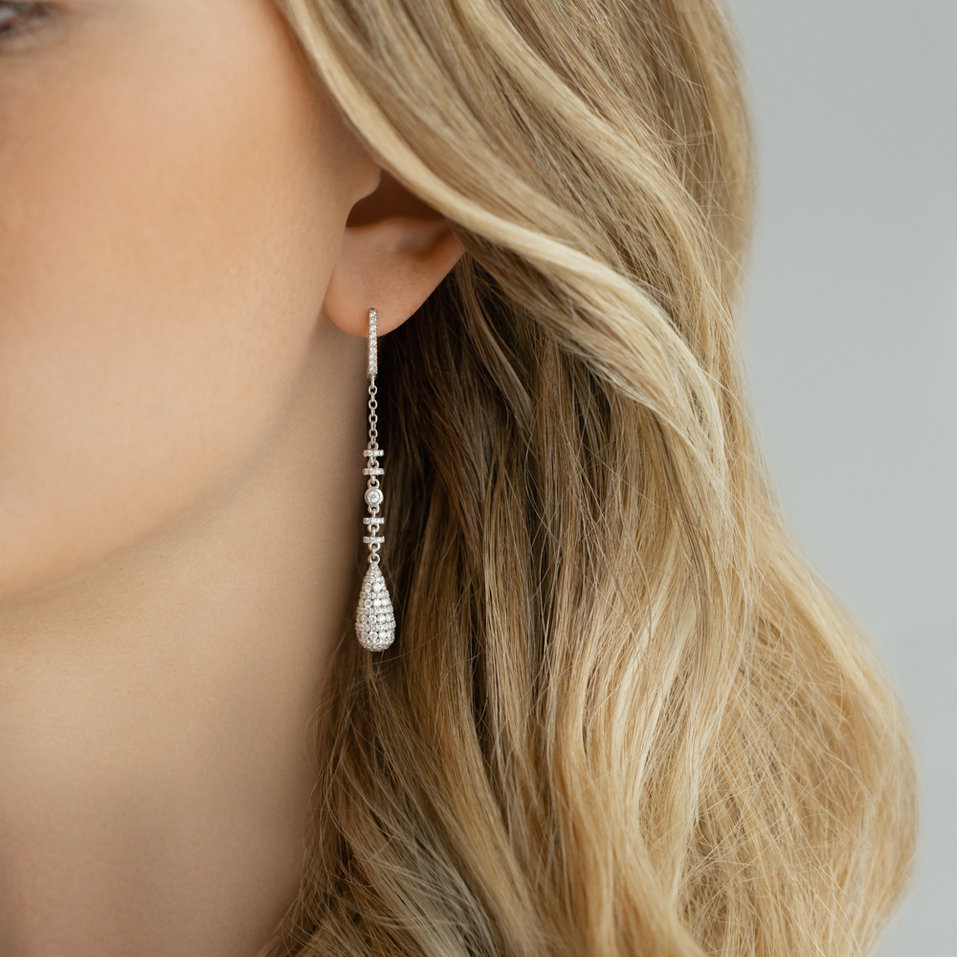 Náušnice s diamantmi Sparkling Rain