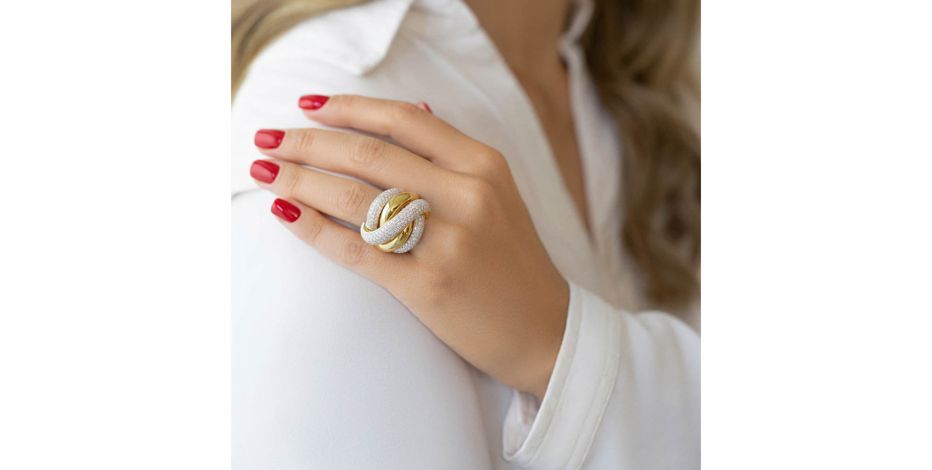 Prsteň s diamantmi Sun Snake