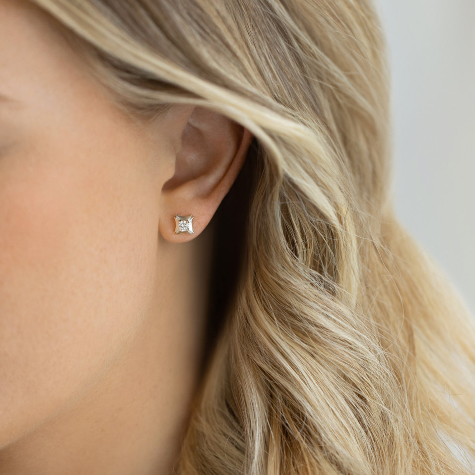 Náušnice s diamantom Fantasy Luck