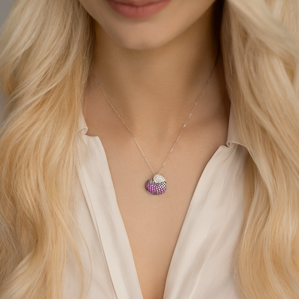 Přívěsok s diamantmi a zafírmi Eternal Love