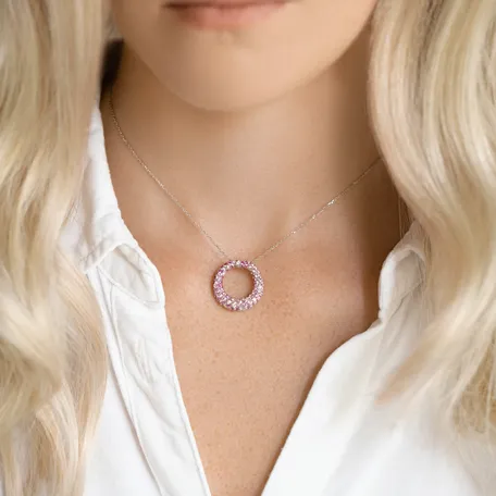 Přívěsok s diamantmi a zafírmi Circle of Surprise