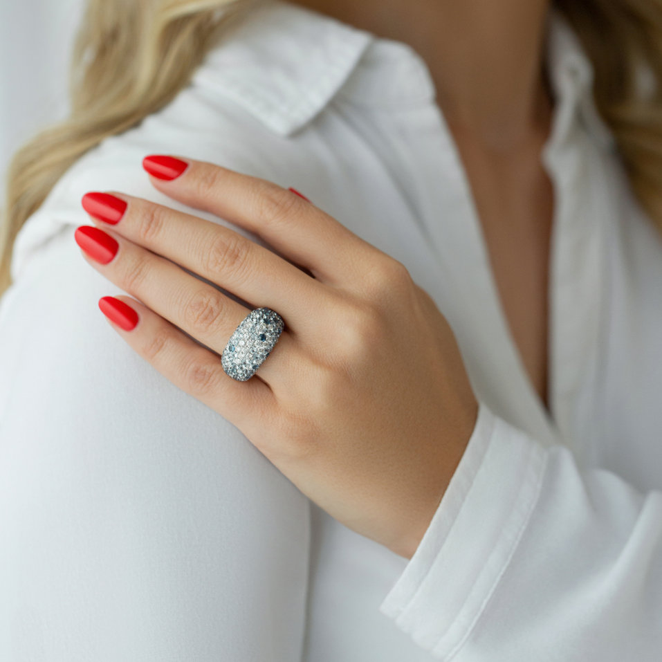 Prsteň s diamantmi a zafírmi Schazzenan