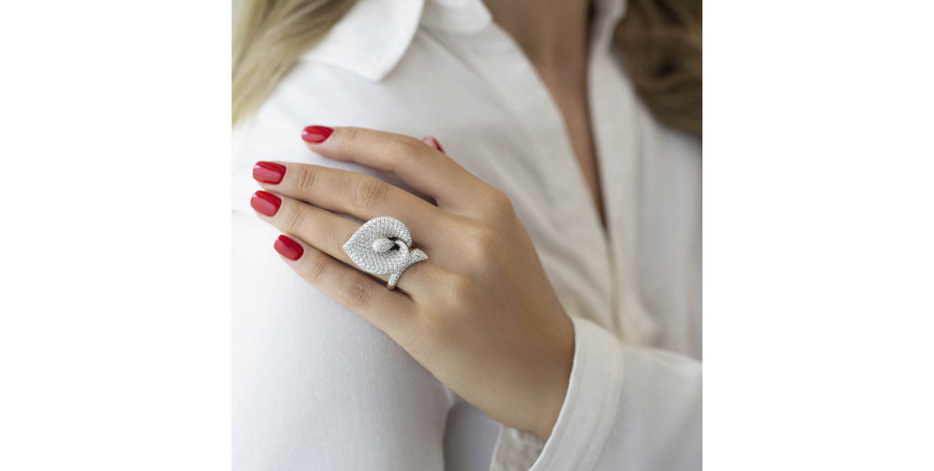 Prsteň s diamantmi Ice Lily