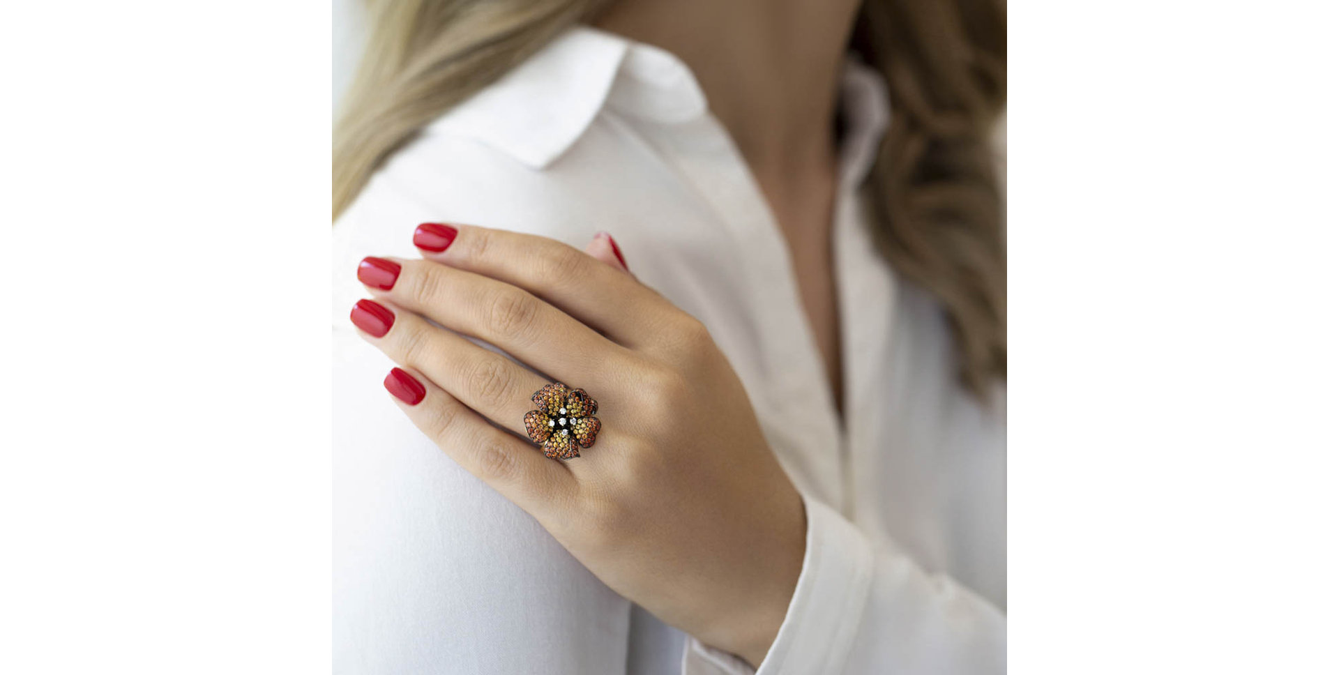 Prsteň s diamantmi a zafírmi Angie