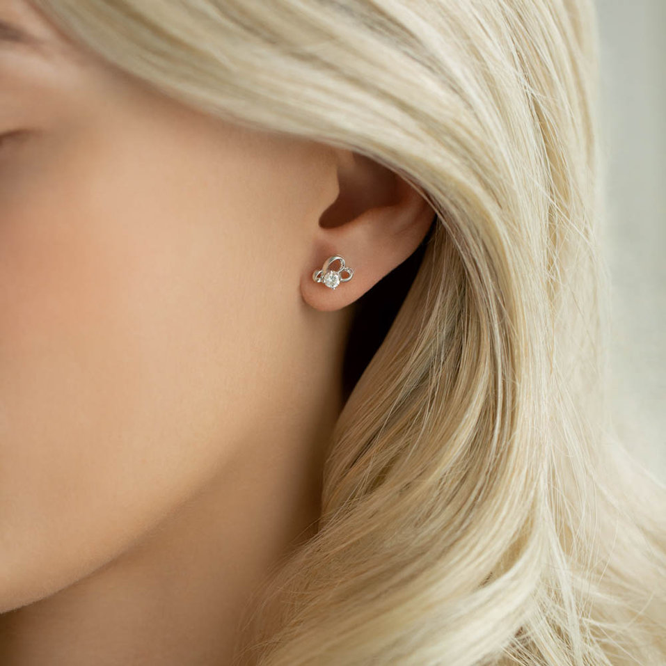 Náušnice s diamantom Twisted Night