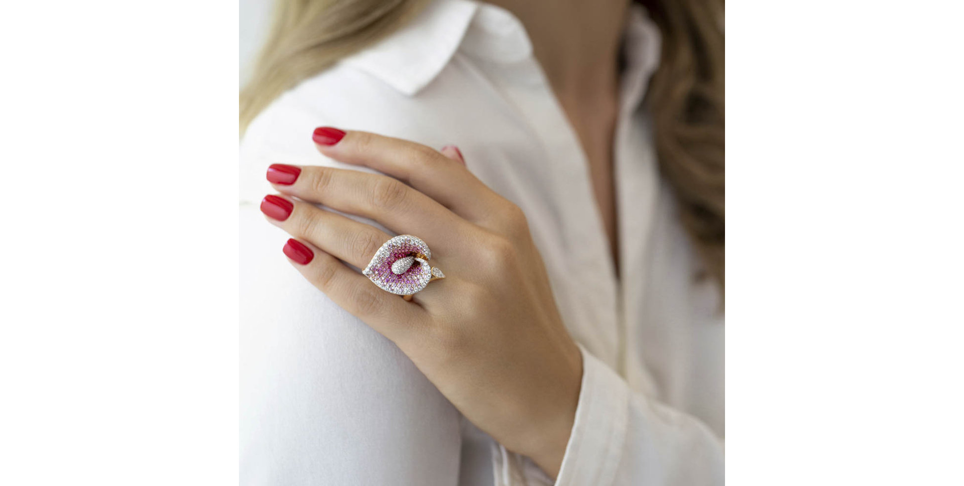 Prsteň s diamantmi a zafírmi Ice Lily