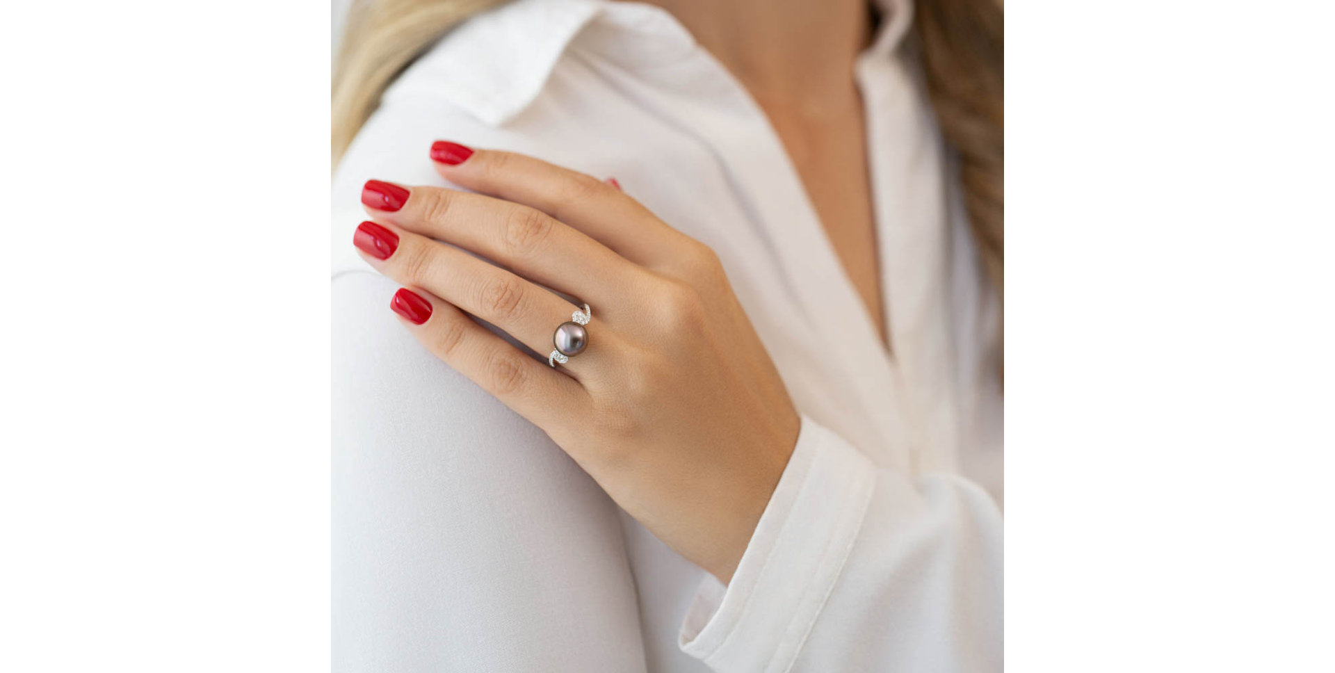 Prsteň s perlou a diamantmi Inayah