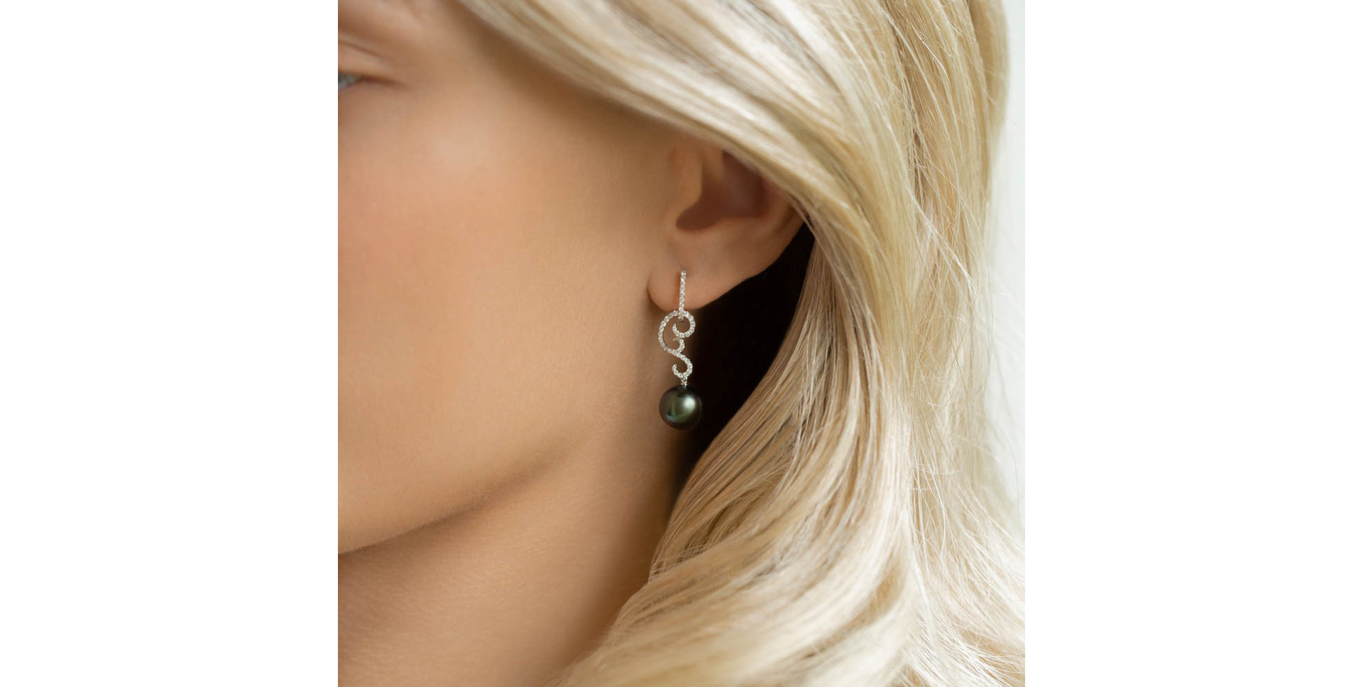 Náušnice s perlou a diamantmi Dagon