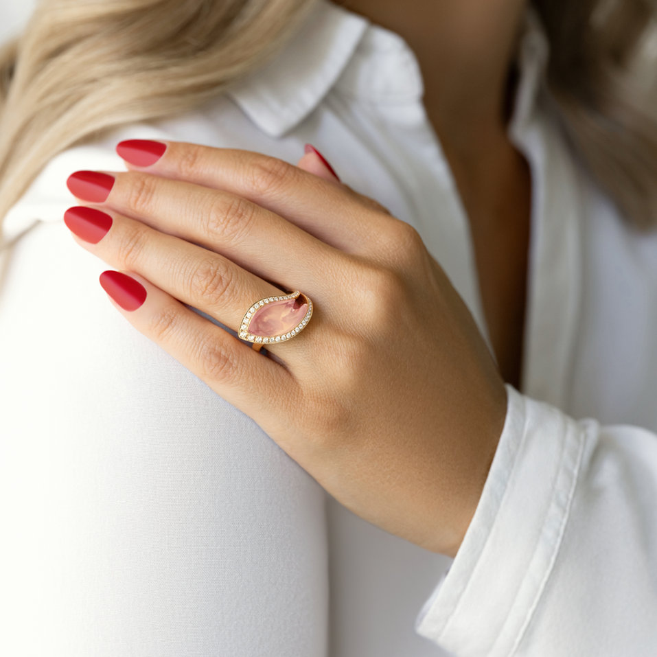 Prsteň s ruženínom a diamantmi Miss Renaissance