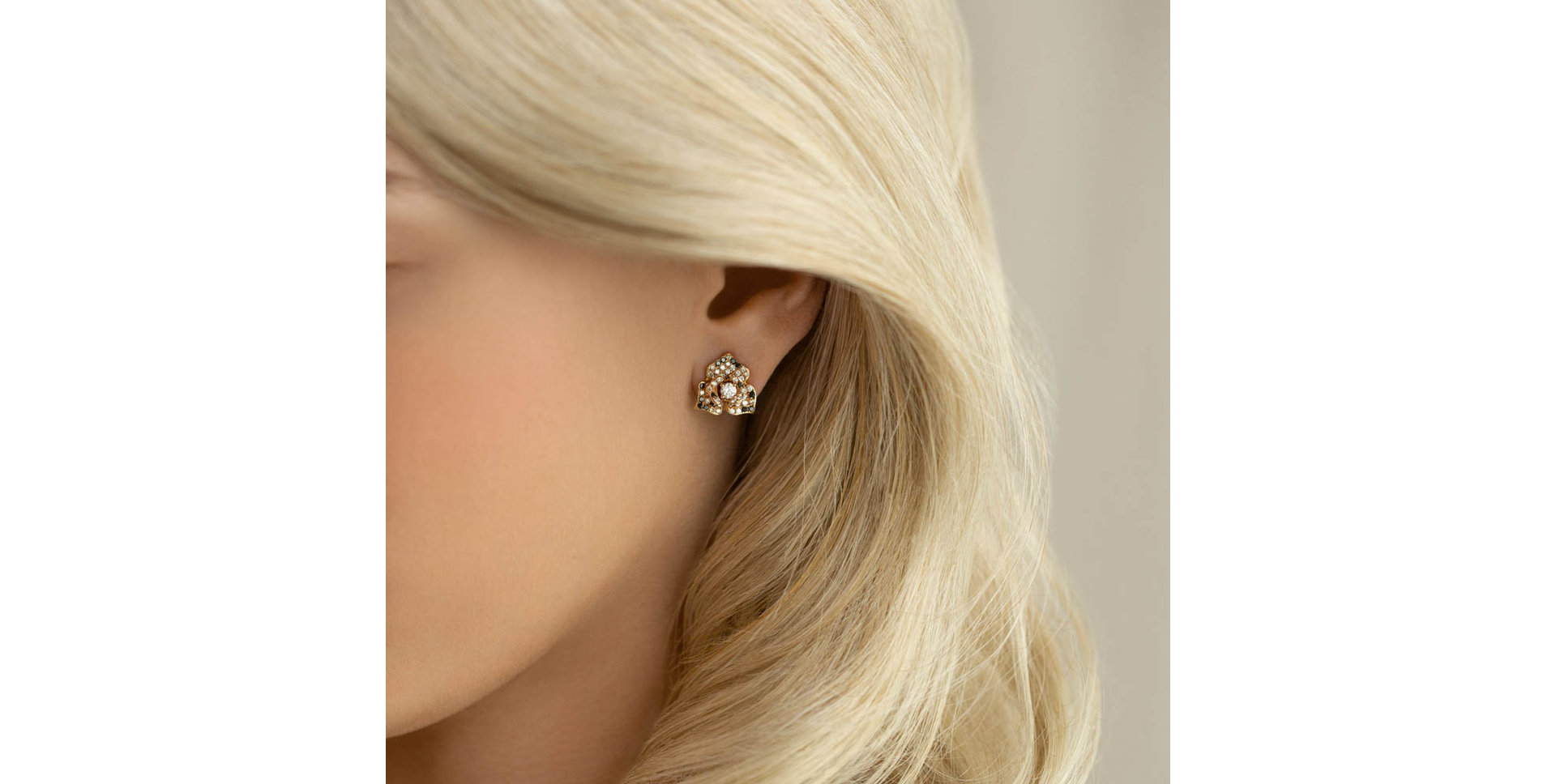 Náušnice s diamantmi Midnight Orchid