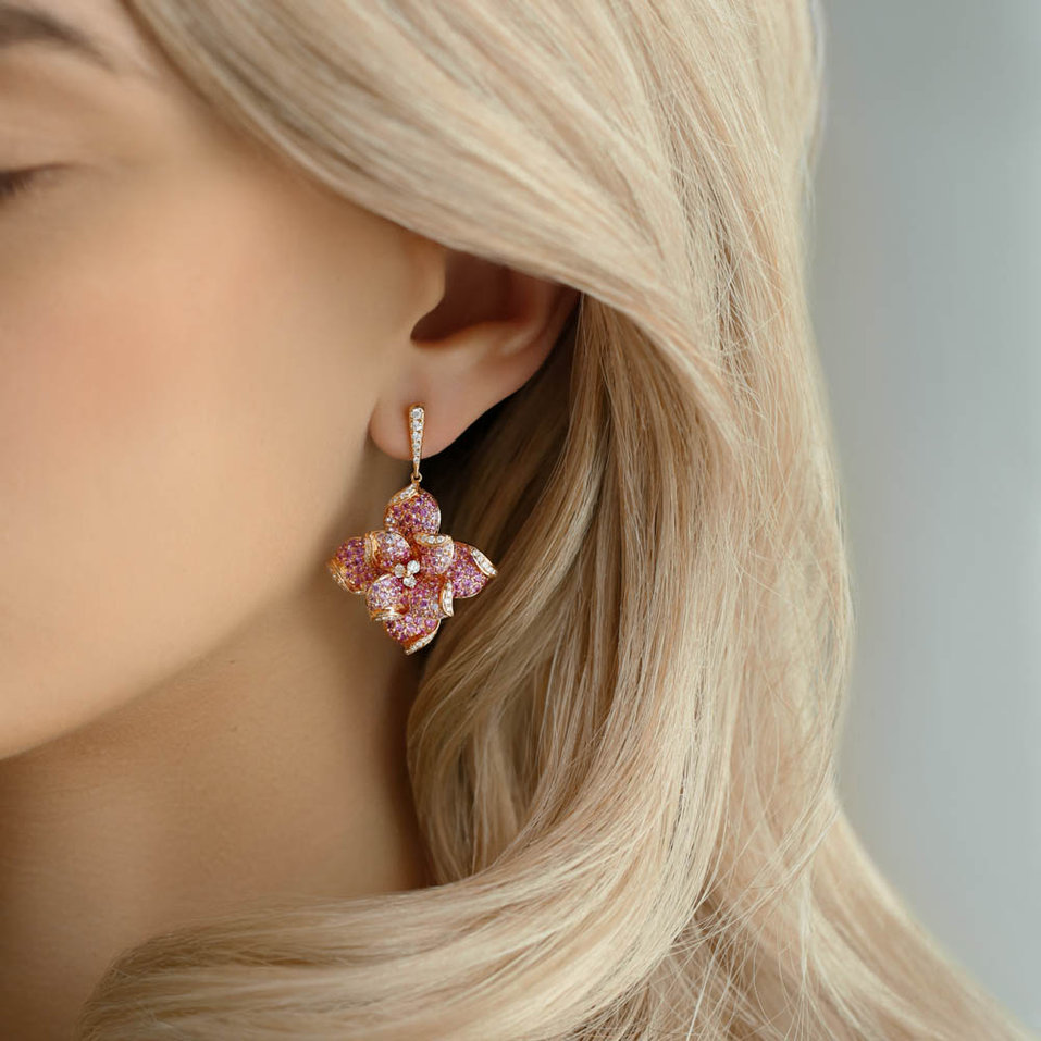 Náušnice s diamantmi a zafírmi Rossini