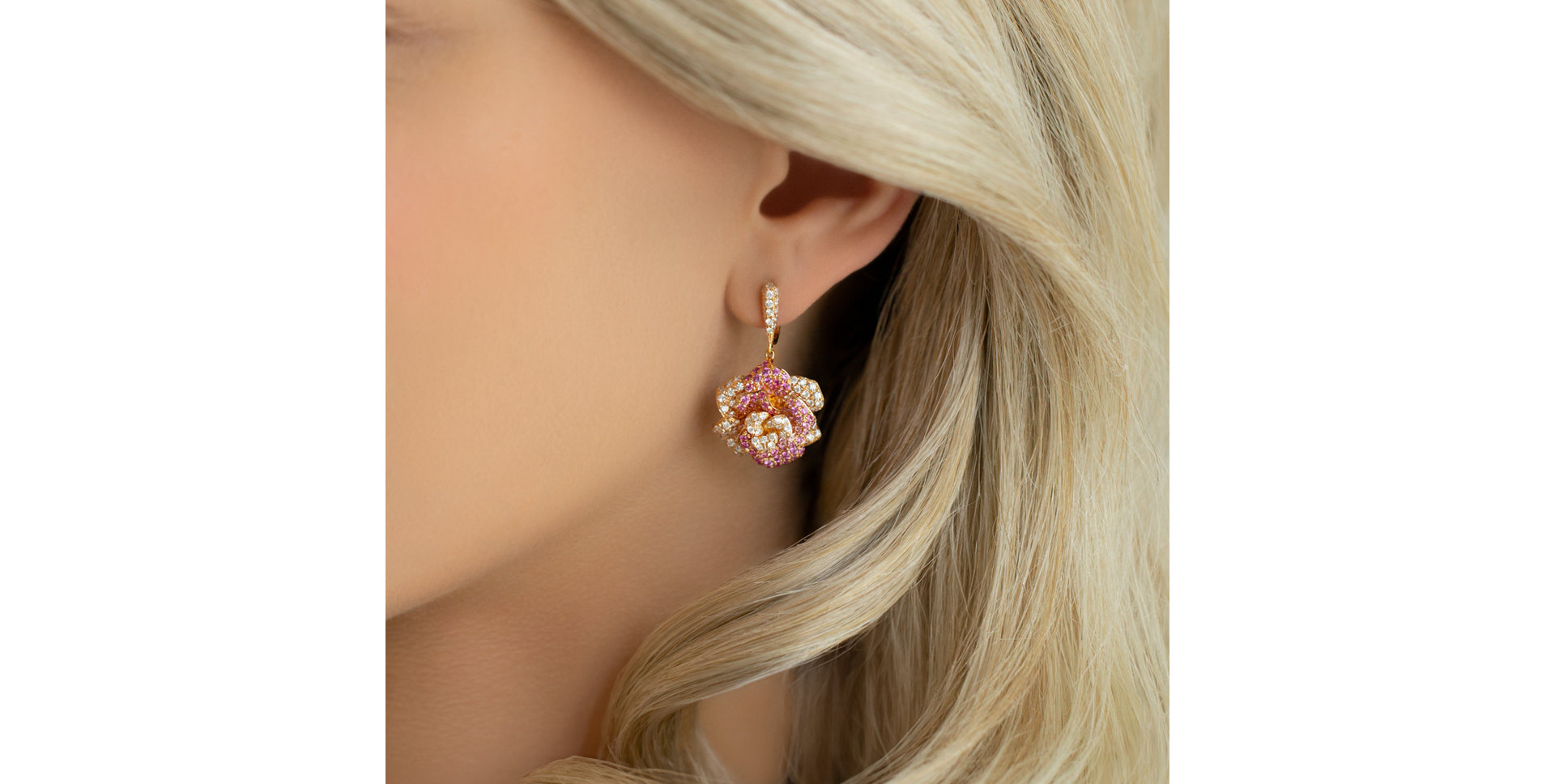 Náušnice s diamantmi a zafírmi Charming Unique