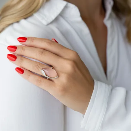Prsteň s růženínom a diamantmi Royal Romance