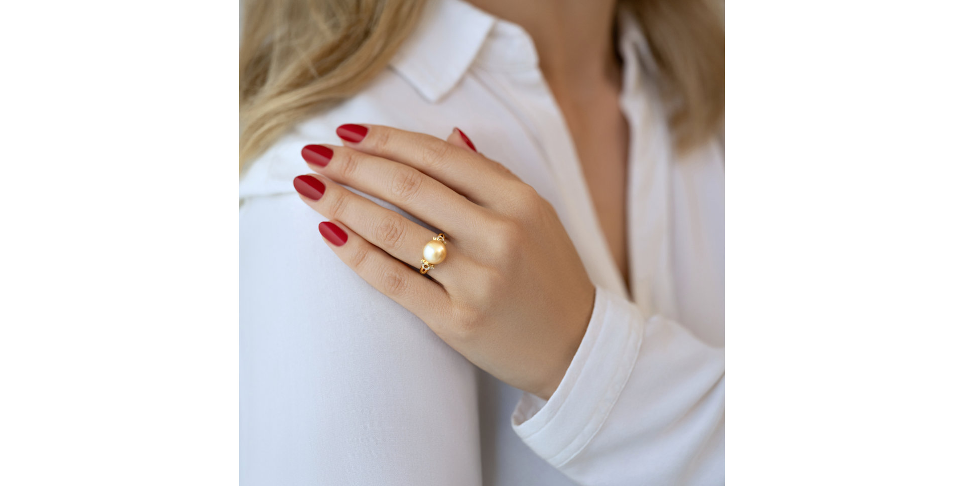 Prsteň s perlou a diamantmi Sea Energy