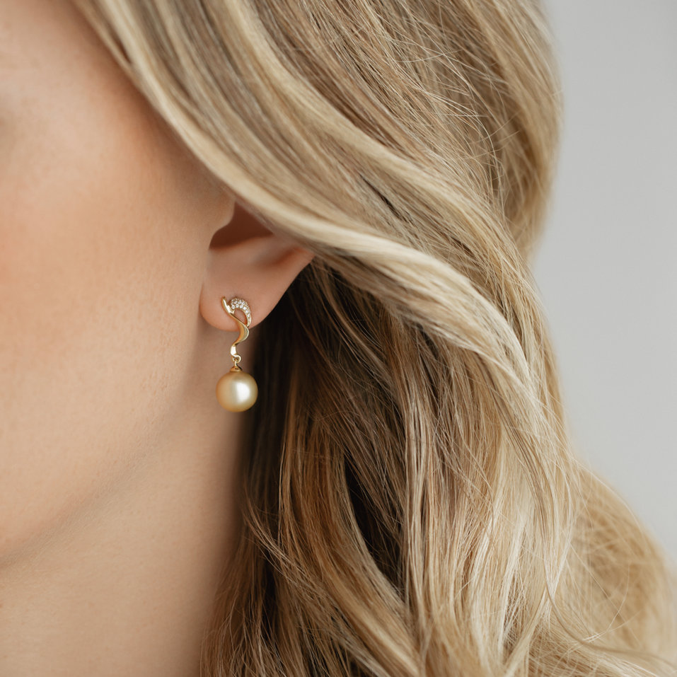 Náušnice s perlou a diamantmi Jafet Sin