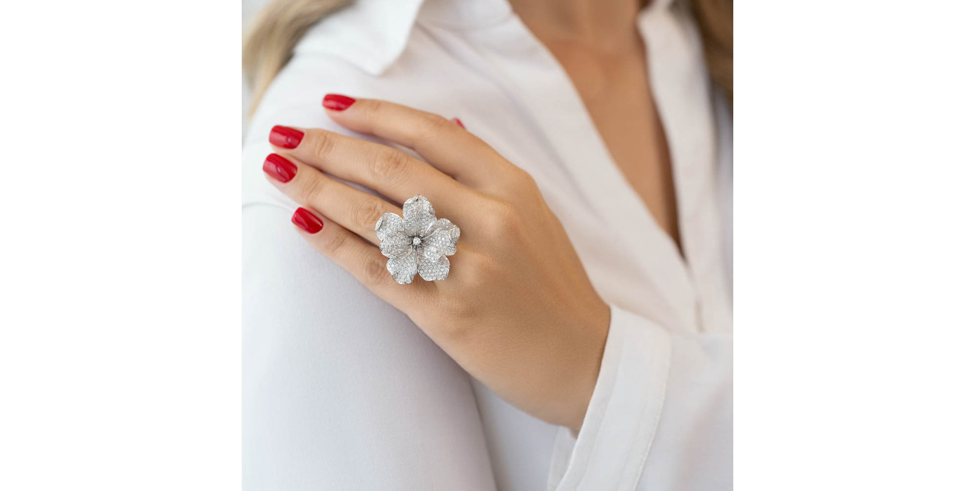 Prsteň s diamantmi Ice Magnolia