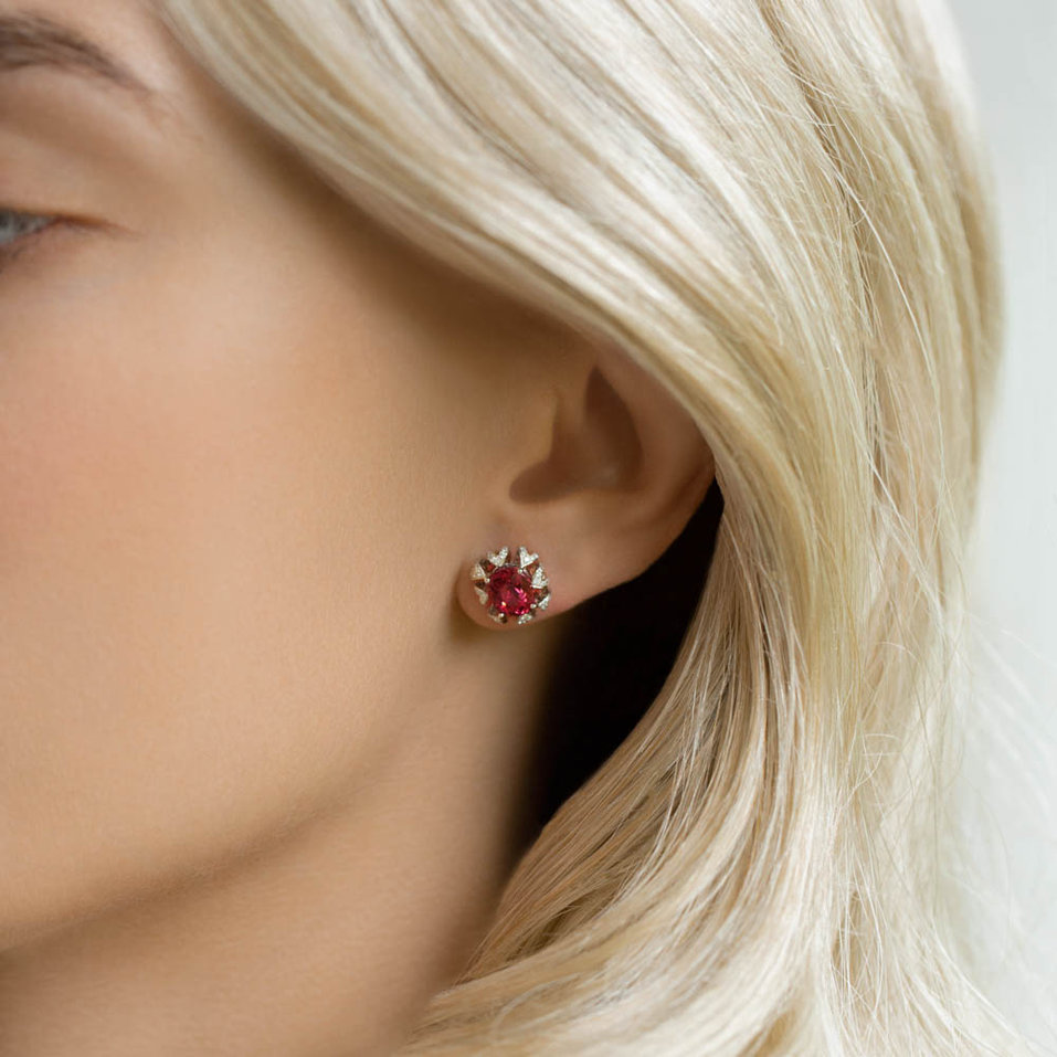 Náušnice s turmalínom a diamantmi Floria