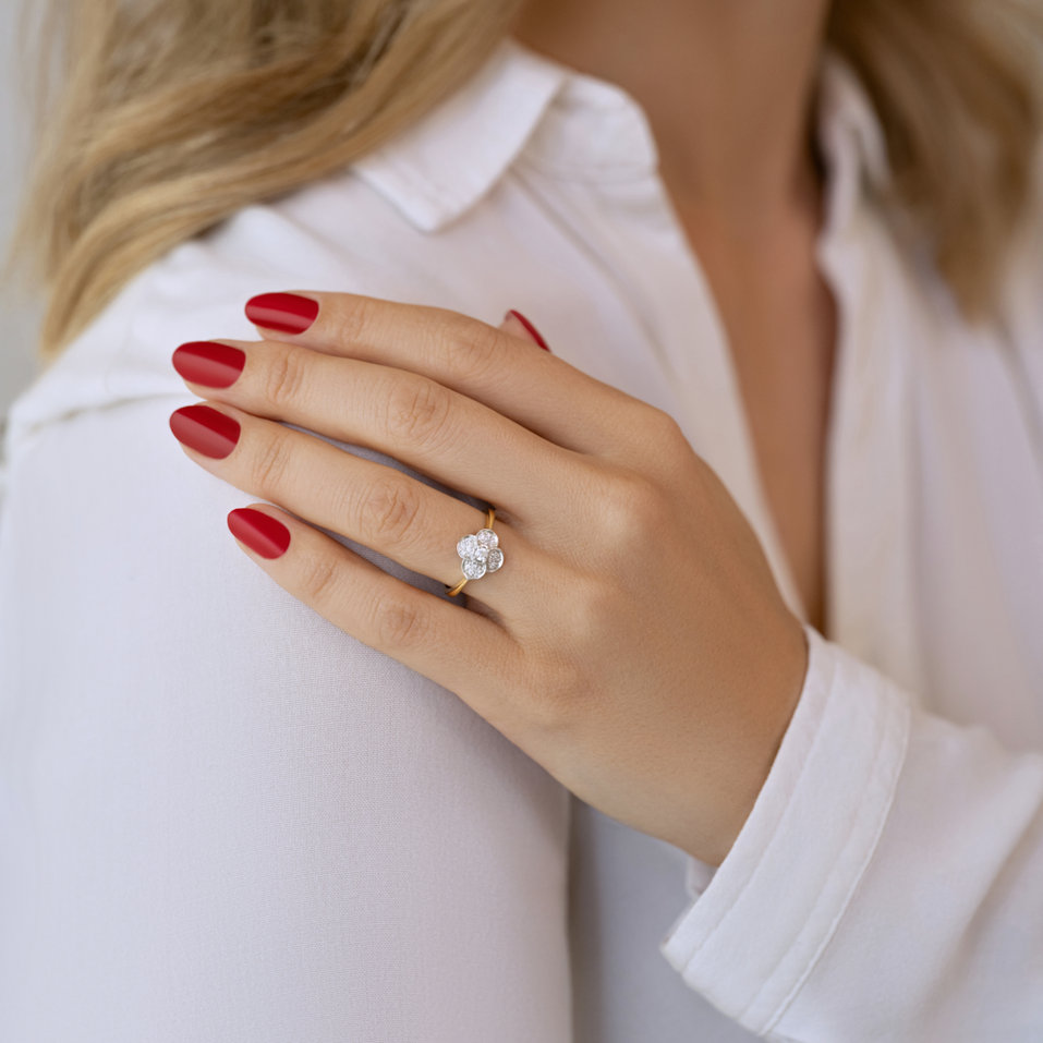 Prsteň s diamantmi Rudbeckia