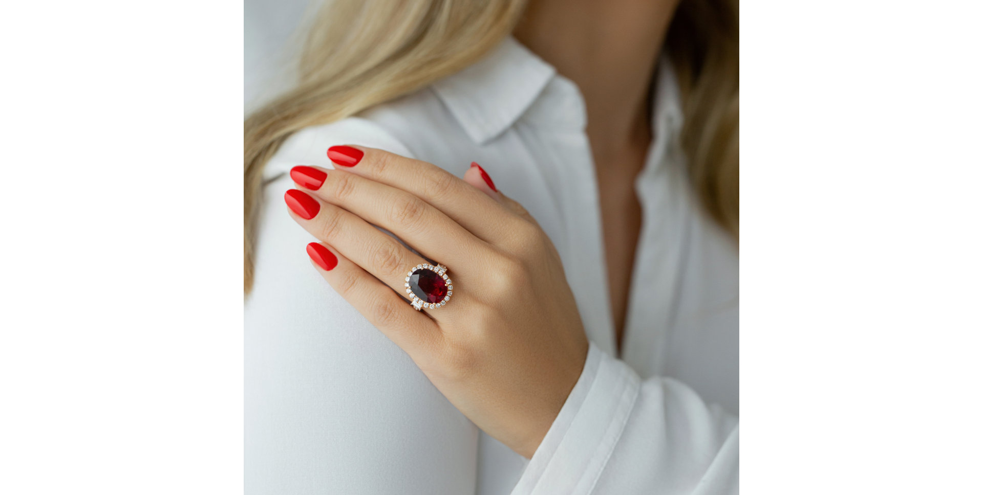 Prsteň 18kt ružové zlato s diamantom a turmalínom purple Venus Touch