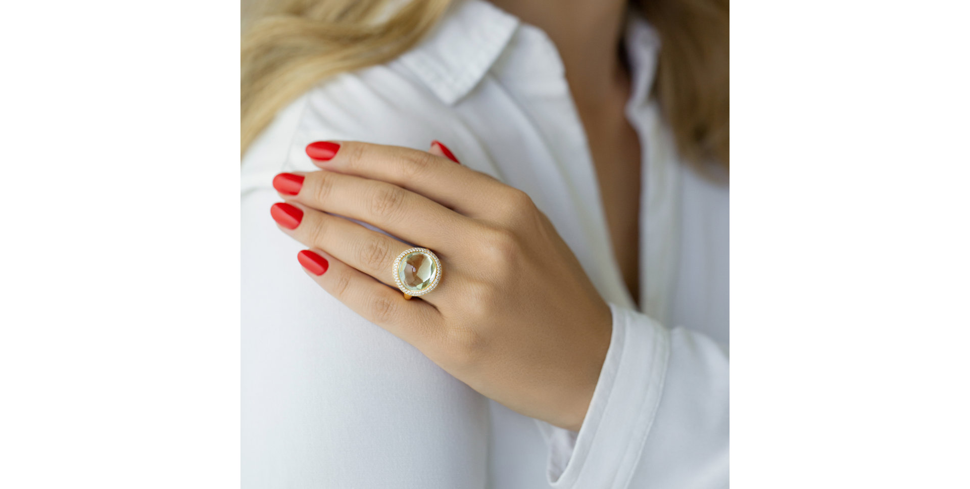 Prsteň s ametystom a diamantmi Secret Lake