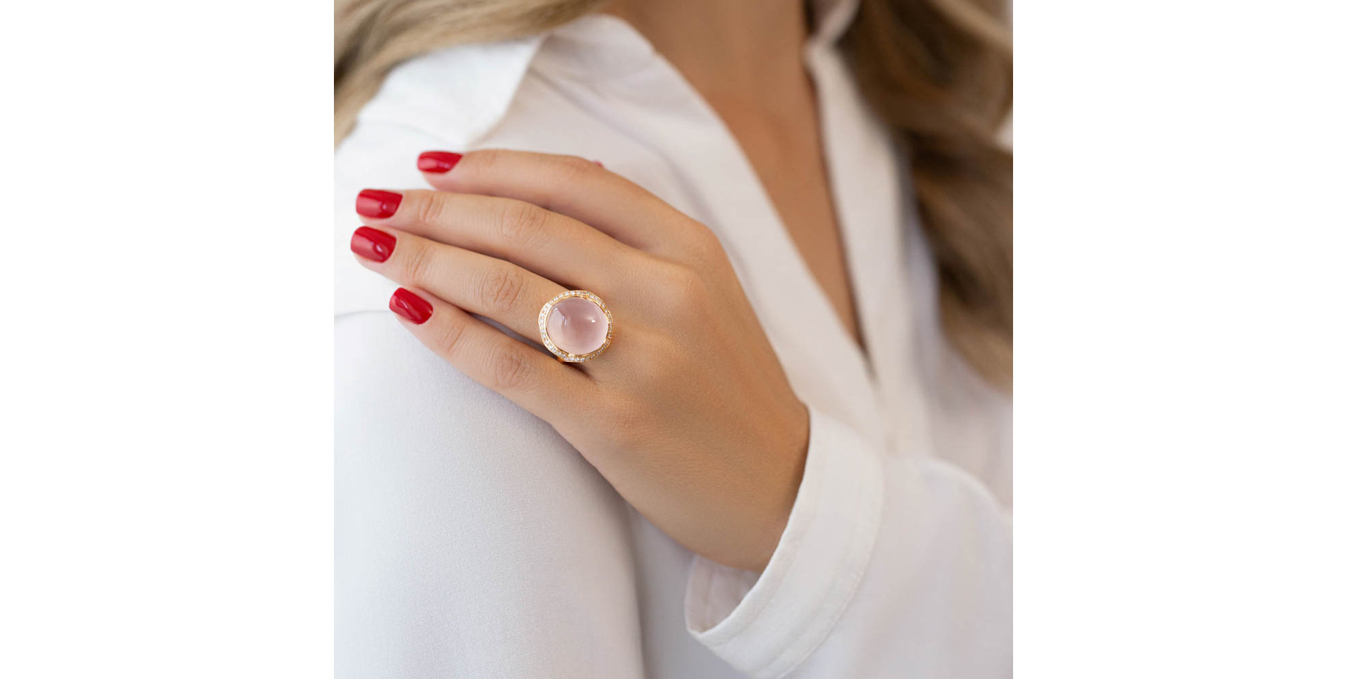 Prsteň s ruženínom a diamantmi Dark Ocean