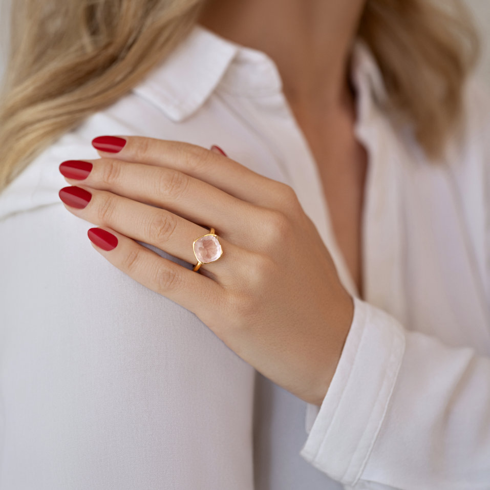 Prsteň s diamantmi a růženínom Rose's Whisper