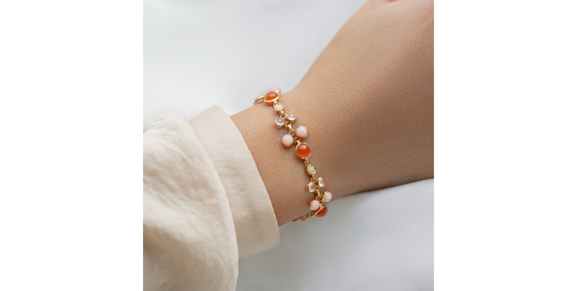 Náramok s diamantmi a drahokamami Rainbow Tears