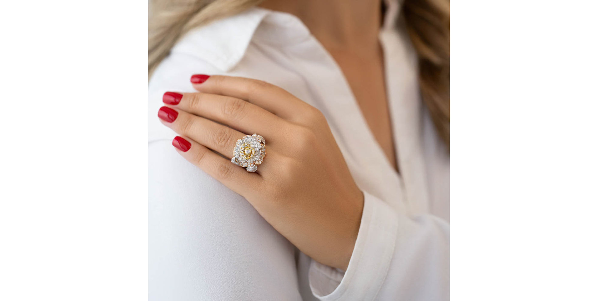 Prsteň s diamantmi Princess Camellia