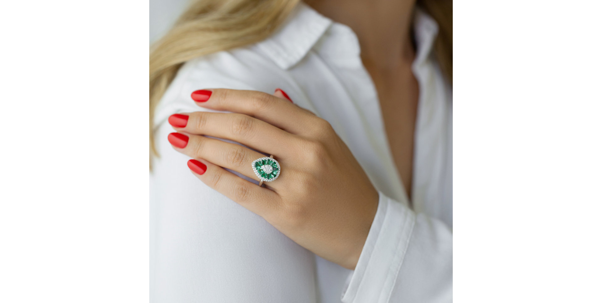 Prsteň s diamantmi a smaragdmi Jongvale